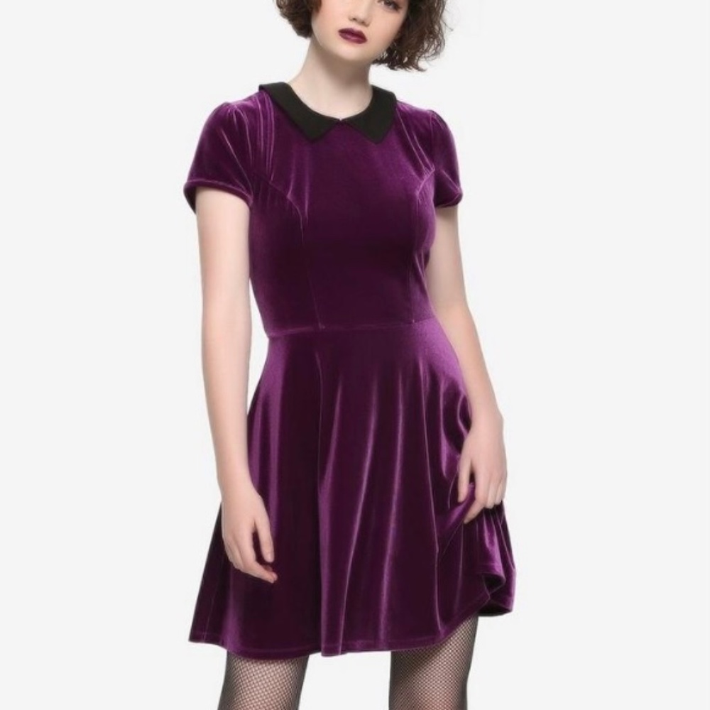 EUC Hot Topic Purple Velvet Dress Sz 2X